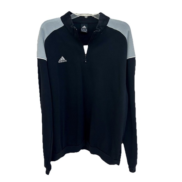 adidas Other - Men's Adidas Soccer Quarter-zip Jacket Black  Gray Soccer Ball Size XL NWOT